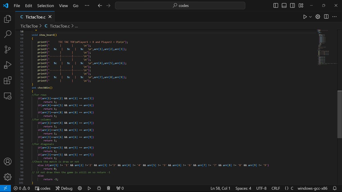 projjwal_m's tweet image. Just built a mini project using C programming.😃
Project Name: Tic Tac Toe game.
#C_programming #Project #programminghelp #programming