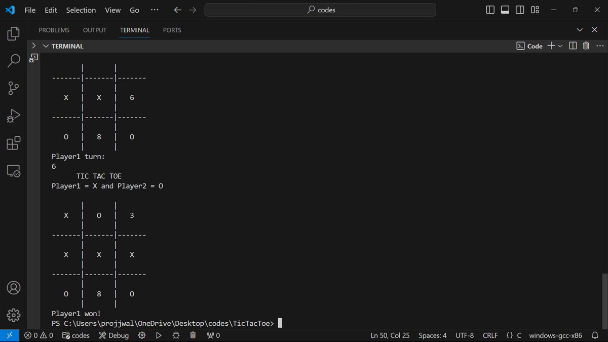 projjwal_m's tweet image. Just built a mini project using C programming.😃
Project Name: Tic Tac Toe game.
#C_programming #Project #programminghelp #programming