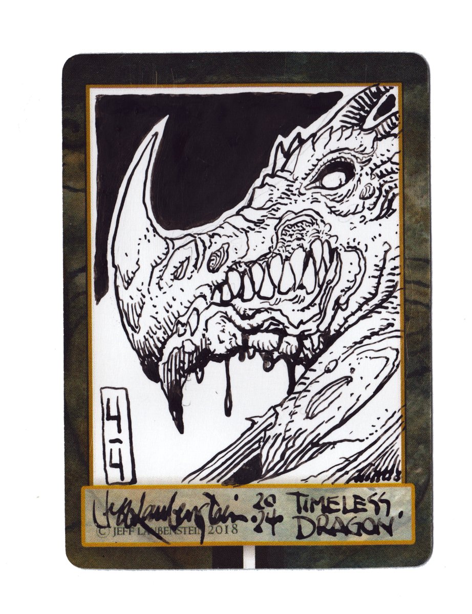IllustratorJeff's tweet photo. As we head into the middle of March, I'm still painting & drawing and joining in on long lingering household tasks. Here's a few more of the custom pieces. In this case they are little black & white MTG Tokens. I make pieces like this at each show for folks. #MTG #MTGCustomToken https://t.co/taIqx0V6en