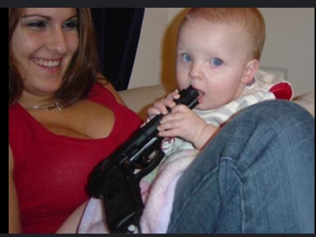 eldamon's tweet image. Which one of that family is going to harm the other(s) with one of those guns. #itstheguns #LessGunsLessDead