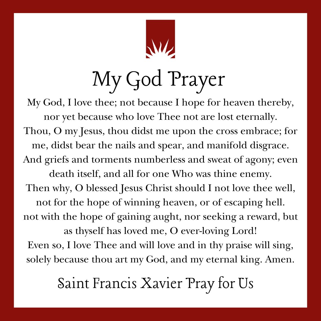 This prayer of St. Francis Xavier lifts us up today as we continue the Lenten season. May we sing for the praise of our Savior Lord Jesus Christ and continue to move towards his heavenly arrival this Easter. #catholic #lent #jesuit