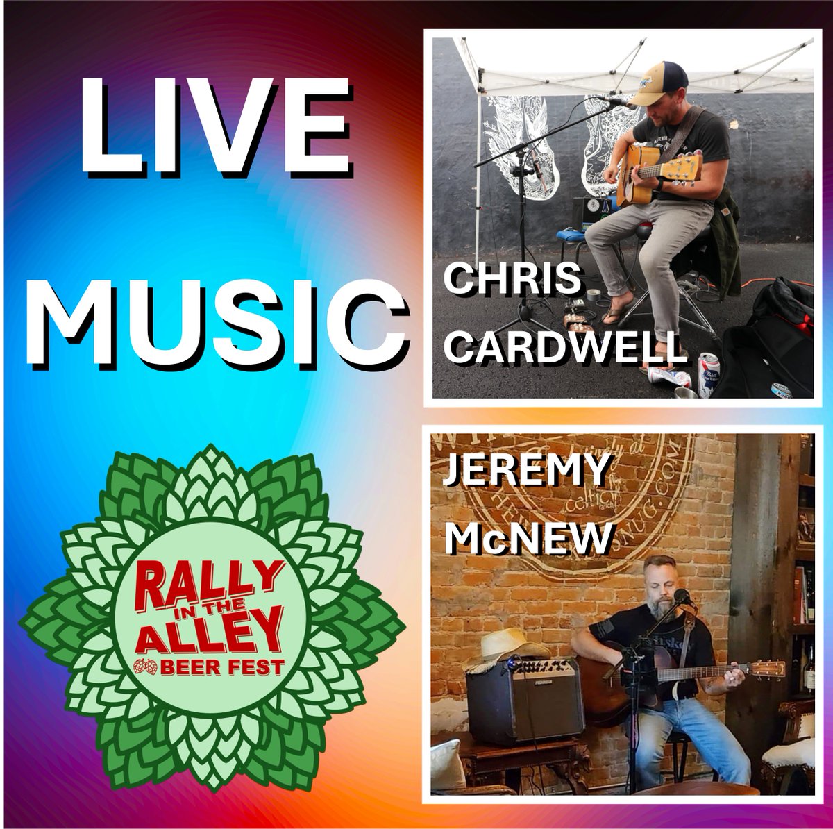 ritabeerfest's tweet photo. We loved our live music musician last year, we’ve asked him back this year! Chris Cardwell will be playing again out in the alley. AND - we’ve got another musician who will be playing - Jeremy McNew! 

Tickets are limited: https://t.co/XXzPINEtsK https://t.co/NsjoQ445tT