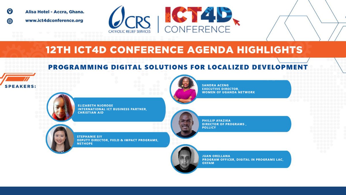 NetHope (@nethope_org) on Twitter photo Next week, NetHope is hosting a panel, "Programming Digital Solutions for Localized Development" at the <a href="/ICT4DConference/">ICT4D Conference</a> w/ <a href="/sandraaceng/">StarTechGirl🌟 💫 ⭐️</a> & more!
Learn more about the panel here: ict4dconference.dryfta.com/16953849811/pr…
#ICT4D2024 #DigitalDevelopment #GlobalTech #Tech4Good #NetHope #WeAreNetHope Next week, NetHope is hosting a panel, "Programming Digital Solutions for Localized Development" at the <a href="/ICT4DConference/">ICT4D Conference</a> w/ <a href="/sandraaceng/">StarTechGirl🌟 💫 ⭐️</a> & more!
Learn more about the panel here: ict4dconference.dryfta.com/16953849811/pr…
#ICT4D2024 #DigitalDevelopment #GlobalTech #Tech4Good #NetHope #WeAreNetHope