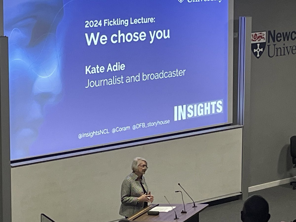 Nigel Harkness (@nigelharkness) on Twitter photo ‘We chose you’, a deeply personal and gripping lecture on adoption this evening by our inspirational alumna Kate Adie <a href="/UniofNewcastle/">Newcastle University</a> ‘We chose you’, a deeply personal and gripping lecture on adoption this evening by our inspirational alumna Kate Adie <a href="/UniofNewcastle/">Newcastle University</a>