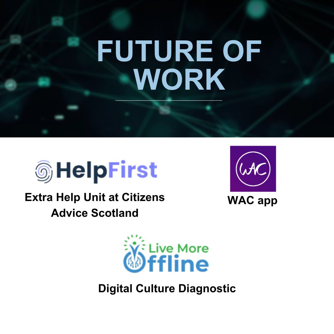 The next category for the #ImpactAwards 2023 is Future of Work category: The 3 finalists are: @helpfirstai WAC Live More Offline Well done👏👏👏 #DigiLeaders #ImpactAwards