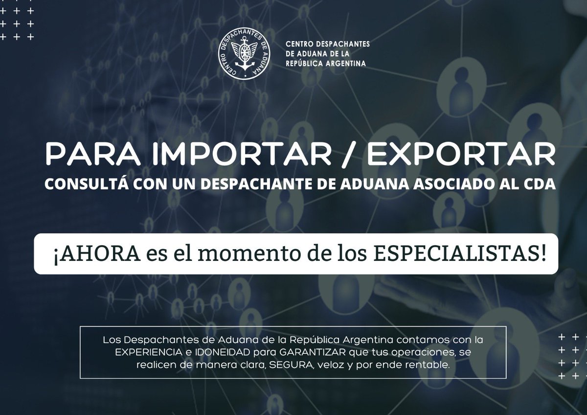📣Para importar o exportar, consulta con un Despachante de Aduana asociado al CDA
#HaceloViral