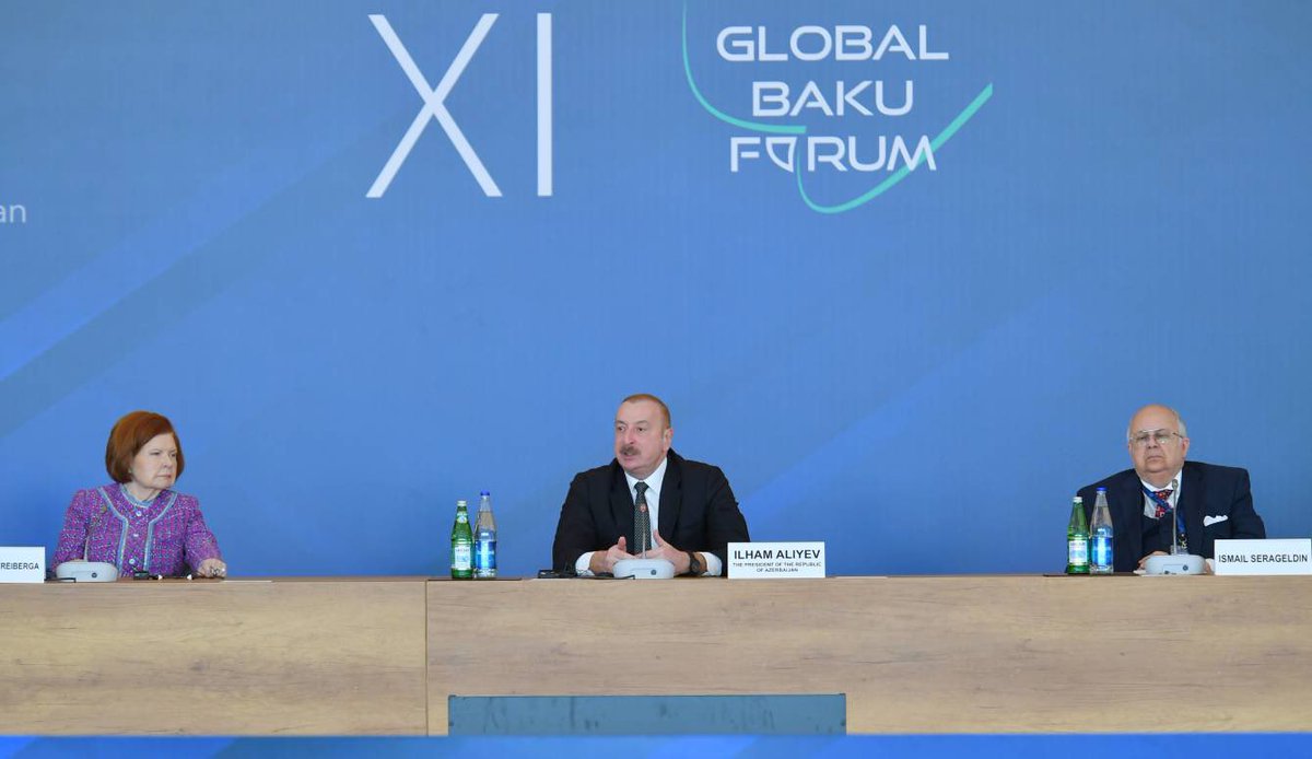 farida_h_'s tweet photo. 🇦🇿President Ilham Aliyev @presidentaz: #COP29 in #Azerbaijan is a recognition of Azerbaijan`s efforts with respect to #greentransition.
@NizamiGanjaviIC #XIGlobalBakuForum #XIGBF #GlobalBakuForum #COP29AZE #COP29Azerbaijan @COP29_AZ https://t.co/Cz0ZGbxjWh