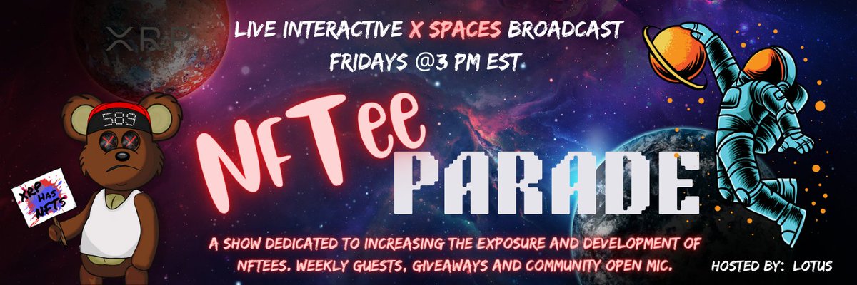 📢 We're only 1 day away from blast off 🚀 🎙 Join me live on X Spaces w/ guests @AscendedVizion & @TheOak_ASM 🔥 3D modeling, Virtual Cities, Spatial Adventures & the Evolution of Web3 ➕️ Live NFT Giveaways, enter to win at pinned tweet. 🎧 XRP has NFTees. Come hang out