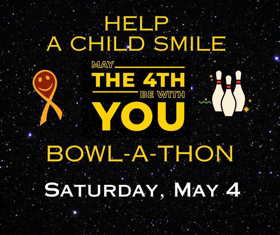 HACSOntario's tweet photo. 🎳 Get ready for our "May the 4th Be With You" Bowl-a-Thon in support of Help A Child Smile! 
Saturday, May 4th, in Brantford, Hamilton &amp; St. Catharines. 

Channel your inner Jedi and wear a Star Wars costume or wear yellow &amp; black.

Register now:
https://t.co/gAkj3wjgHc https://t.co/jkDbnUlLMv