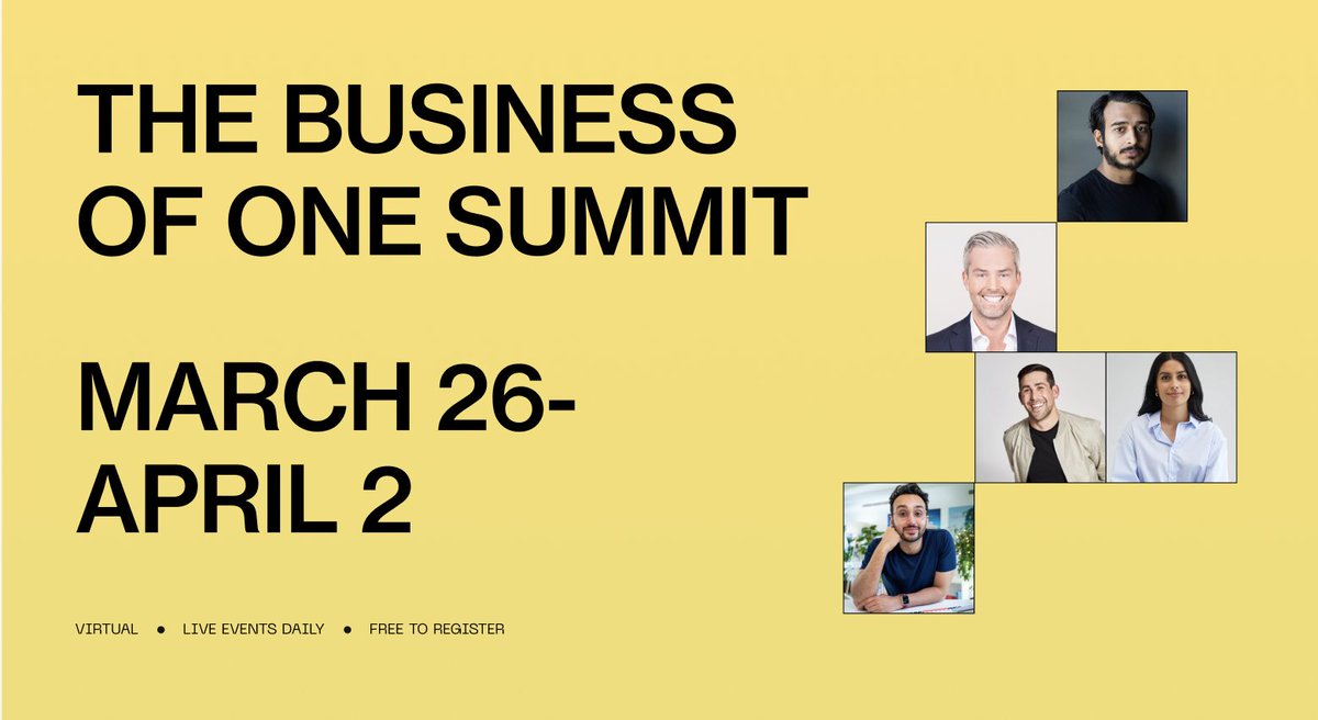 Where will you be March 26-April 2?

Introducing the Business of One Summit:

Get a behind-the-scenes look and blueprint at how some of the most successful individual businesses have been started, operated, and scaled.