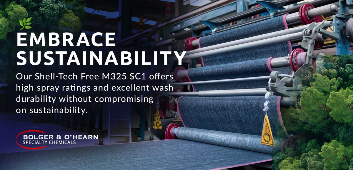 🌿 Introducing Shell-Tech Free M325 SC1 - Our latest breakthrough in sustainable DWR chemistry for textile apparel &amp; outdoor markets! PFAS-free, wax-free, &amp; formaldehyde-free. Achieve high spray ratings &amp; excellent wash durability. Join the sustainable revolution!