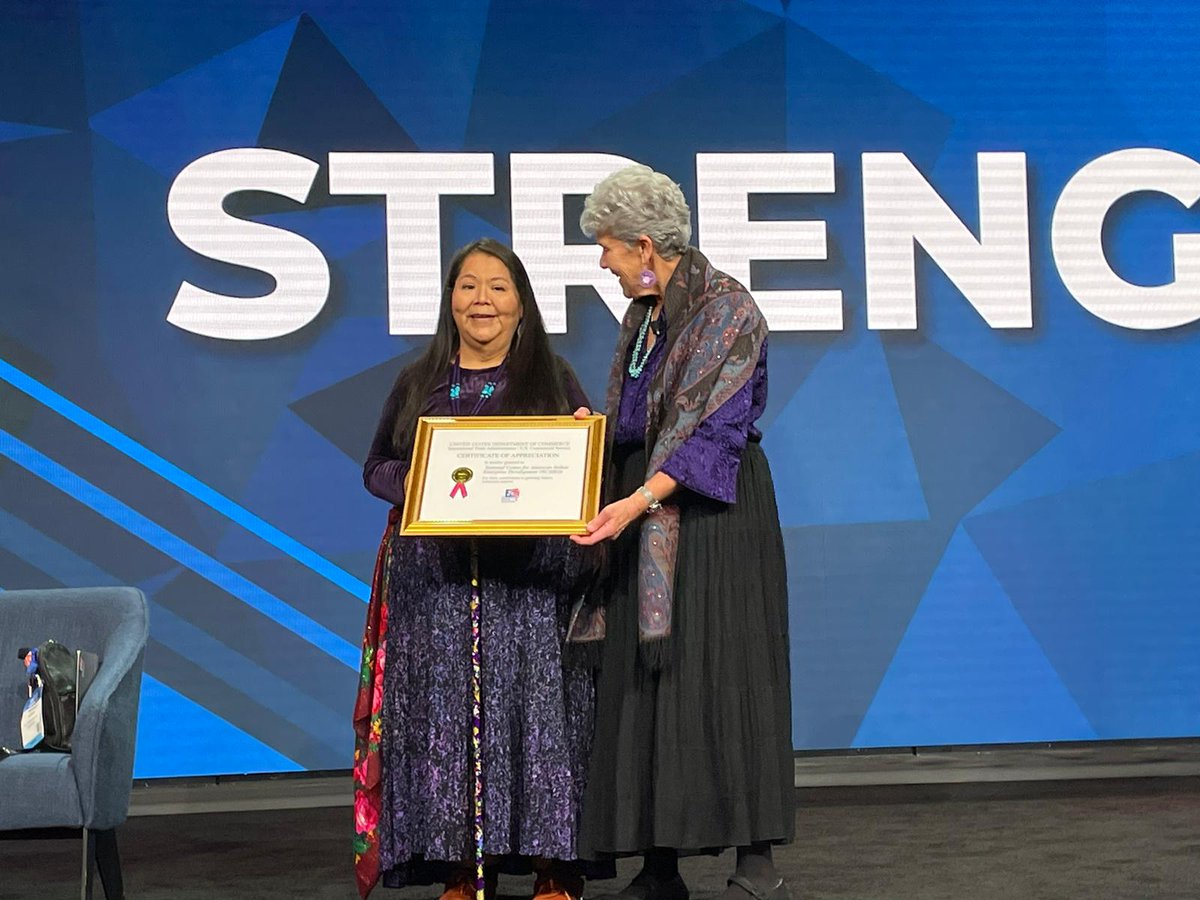 (1/2) At the @NCAIED #RES2024, Under Secretary Lago presented Certificates of Appreciation to the American Indian Alaska Native Tourism Association (@AIANTA) & the National Center for American Indian Enterprise Development (@NCAIED) Export Center!