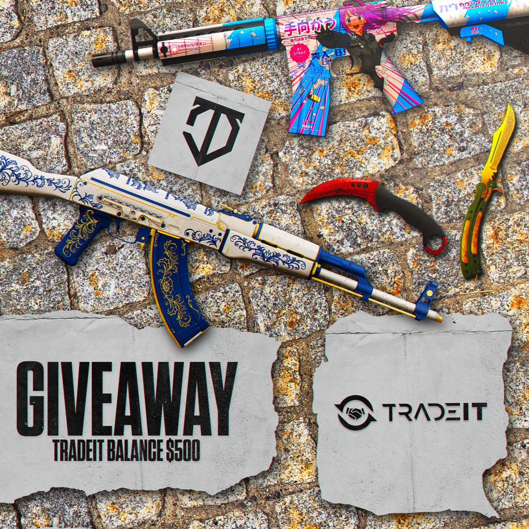 🚨𝗚𝗜𝗩𝗘𝗔𝗪𝗔𝗬 𝗔𝗟𝗘𝗥𝗧 🚨

We're giving away 5̲0̲0̲$̲ of CS2 skins balance to one lucky winner ✨

➡️TO ENTER 
✅ Follow <a href="/K10_GG/">K10 🇬🇧</a> / <a href="/tradeit_gg/">Tradeit</a> 
 ♥️LIKE &amp; RETWEET  
🫂Tag 2 Friends

 Winner will be drawn in 30 days, GLHF 🫡
  #CSGOKNIFE #CS2 #CSGOGiveaway #GOK10