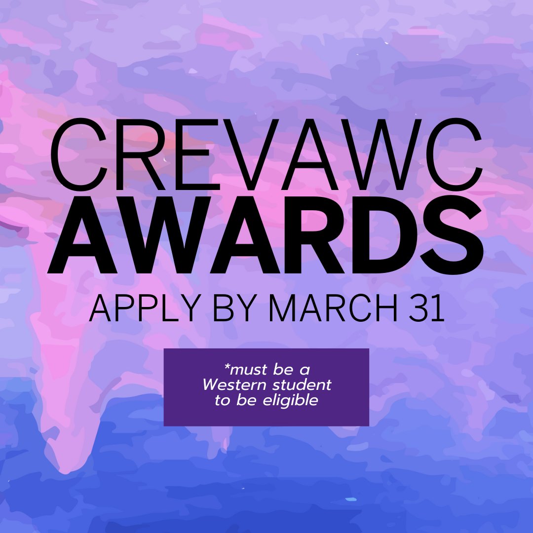 ⏰ REMINDER ⏰ Accepting applications until March 31st! CREVAWC offers awards recognizing Western university students and community members who dedicate their time and expertise to address issues related to #VAWC. For guidelines and how to apply: learningtoendabuse.ca/about/awards/i…
