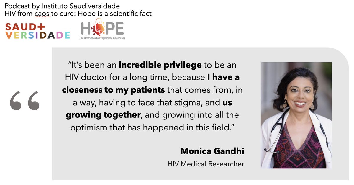 Dr. @MonicaGandhi9, a member of HOPE’s Scientific Advisory Board, is making waves on the 'HIV From Chaos To Cure' podcast, now available on Spotify courtesy of @saudiversidade! Tune in to hear her insights. 🎙️ #HIV #AIDS #HIVCure #UEqualsU #HIVAdvocate open.spotify.com/episode/4D2Yeg…