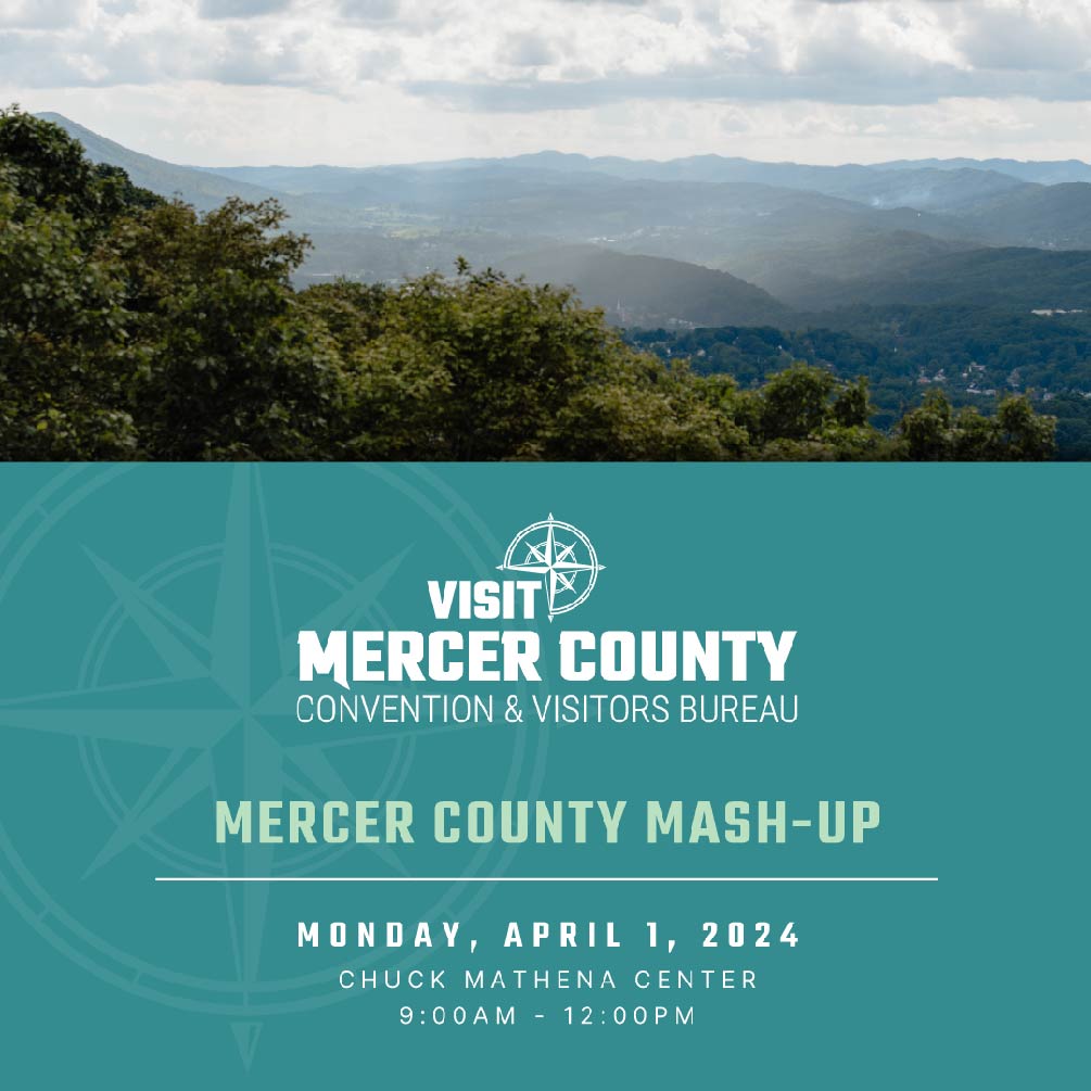 Join us for our spring tourism-mash up! The Mercer County CVB will be joined by West Virginia Department of Tourism to help you learn more about tourism grants, workshops and upcoming marketing opportunities! Then, learn about tourism marketing trends from Digital Relativity's