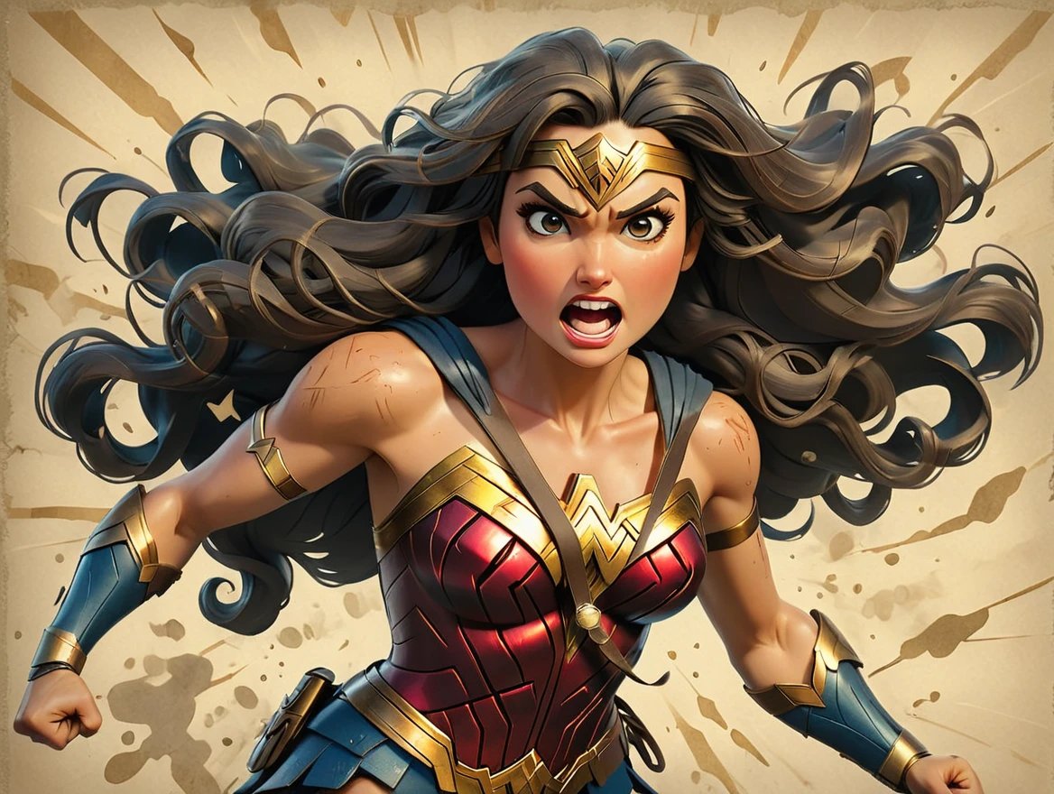 CharaspowerAI's tweet image. 🚨#PromptShare🚨
Tonight, embark on a heroic road trip in Comic Book mode with #DynaVision XL on the #Remix app for IOS and Android. 

Comic book style of [Subject], in the style of faded color on old paper background, gritty textured, dark muted colors with gold accents, dynamic