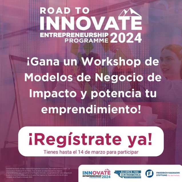📢 ¡Último día! Regístrate hoy a #RoadToInnovate e impulsa tu emprendimiento tecnológico, social o de Ciudades Inteligentes 🚀 

🔗Regístrate aquí: innovateprogramme.com/index.php/regi…