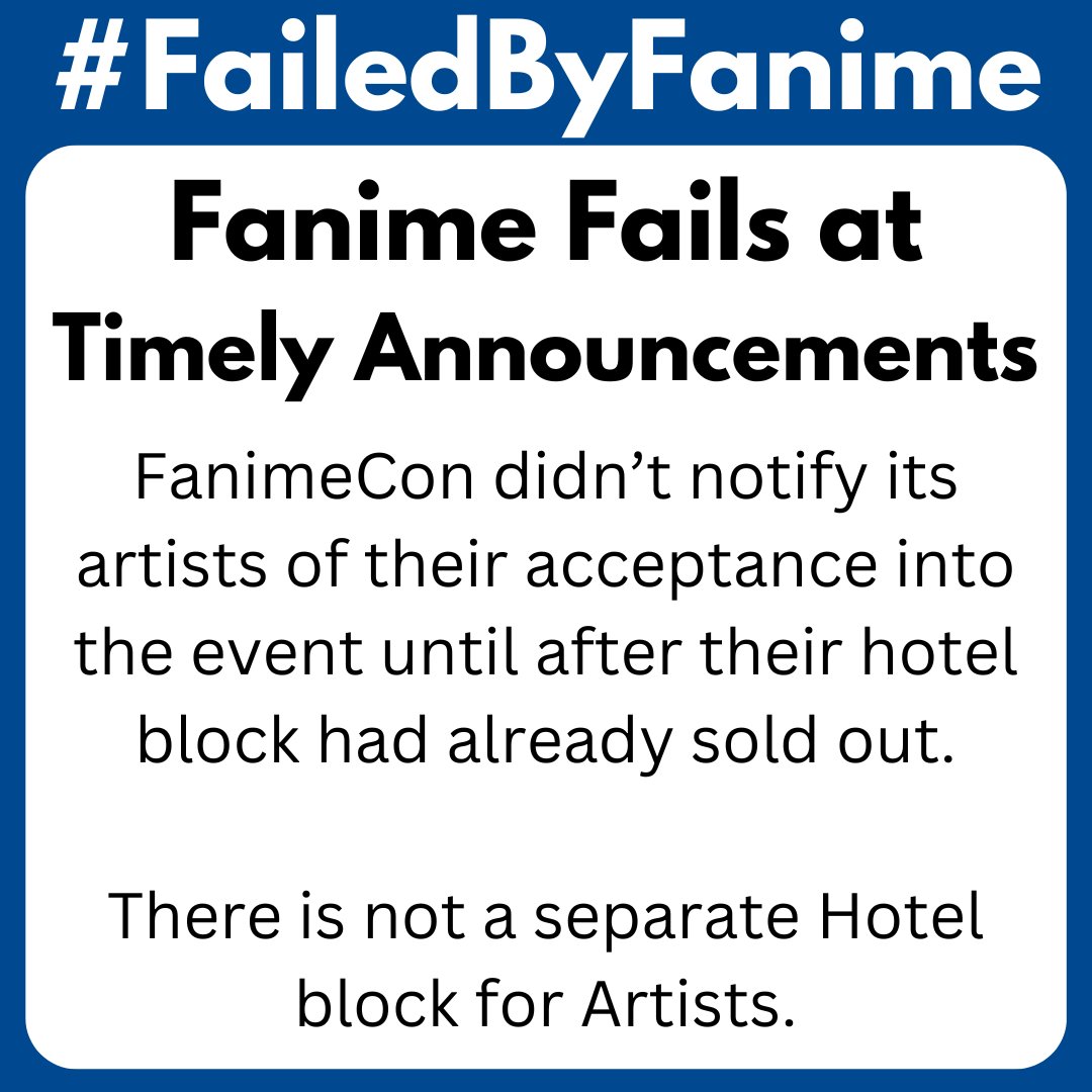 failedbyfanime's tweet photo. FanimeCon has a long history of failing to announce decisions in a timely manner. #fanime #failedbyfanime https://t.co/mq7D3GR2Qa