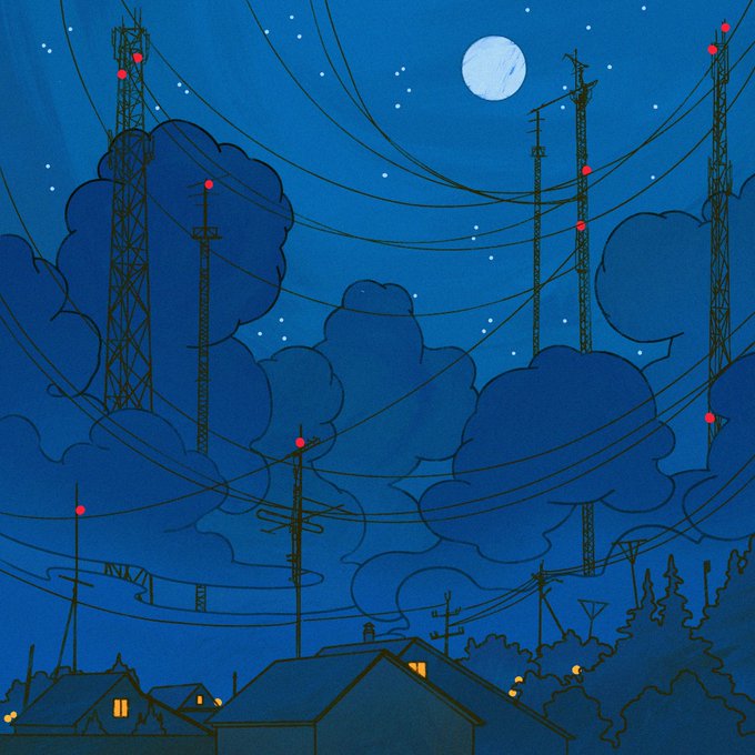 「power lines star (sky)」 illustration images(Latest)
