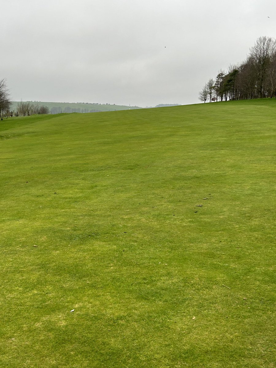 Mark572509852's tweet photo. It’s starting to look a lot like spring! Two days of getting a mow on everything, followed by some 4-0-7 on the greens before the rain. #greenkeeping #drycourse https://t.co/WKgg5B2OP6