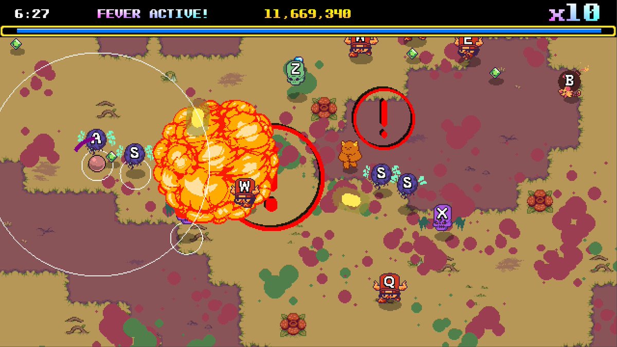 DailyIndieGames's tweet image. Today's indie game is TYPECAST! This is a combination bullet hell/typing game! Using keyboard and mouse, type letters to fire at your enemies and use the mouse to dodge their attacks!

Dev: @GutterArcade / @offElectric 
Link below!