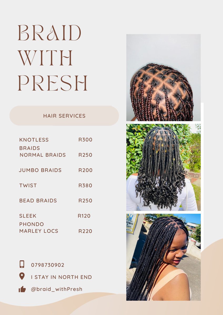 MapasaPrecious's tweet image. If you’re in Port Elizabeth and you want your hair done contact or WhatsApp 0798730902
#GirlTalkZA #PEtwitter #smallbusinessowner #Trending #trending2024