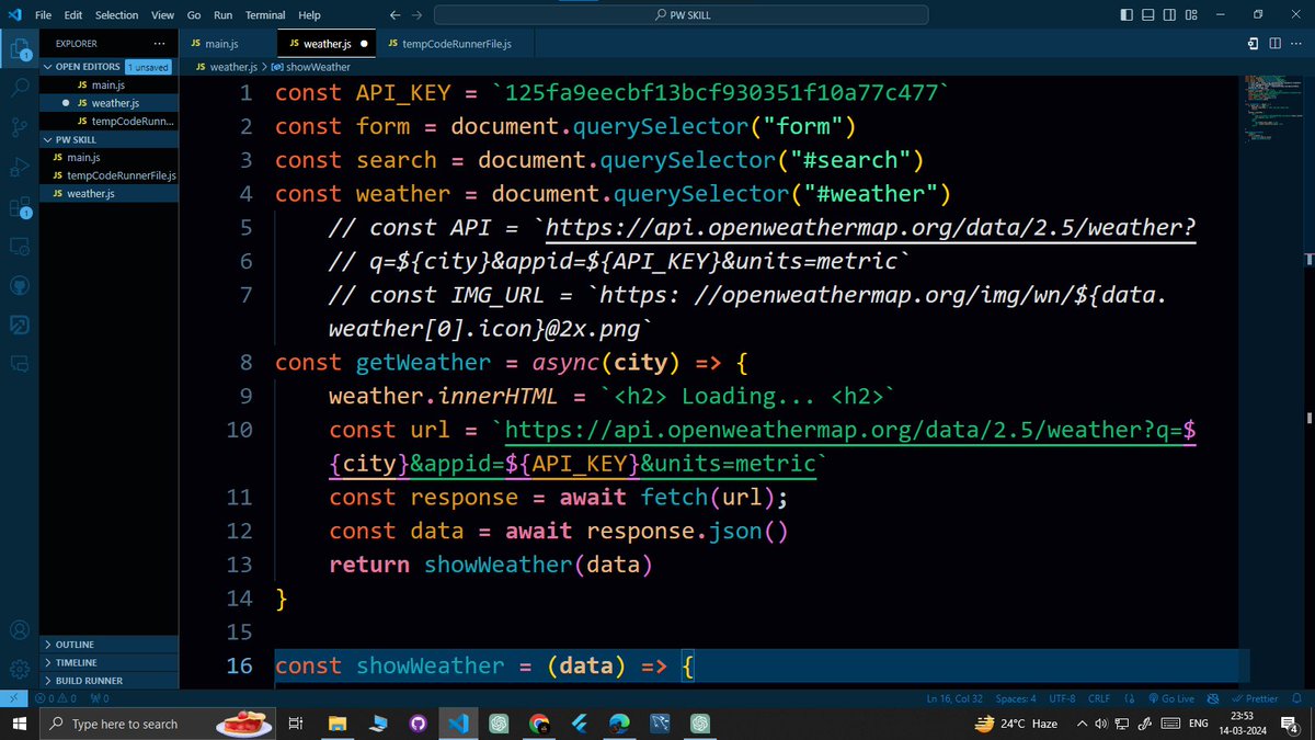 thakurdau2022's tweet image. Passionate about coding and weather? 🌦️ JavaScript enthusiast diving into daily code practice with a focus on building innovative weather web apps! ☀️🌨️ Join me on my journey of continuous learning and creativity. #JavaScript #CodePractice #WeatherApp #WhatsWrongWithIndians