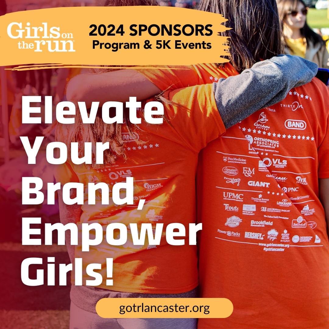 GOTR Lancaster (@gotrlancaster) on Twitter photo Join us in championing empowerment in Lancaster and Lebanon while showcasing your company's commitment to community engagement. Partner with us as a sponsor for our 2024 program seasons and 5K events! Connect with tessa.balencic@girlsontherun.org Join us in championing empowerment in Lancaster and Lebanon while showcasing your company's commitment to community engagement. Partner with us as a sponsor for our 2024 program seasons and 5K events! Connect with tessa.balencic@girlsontherun.org