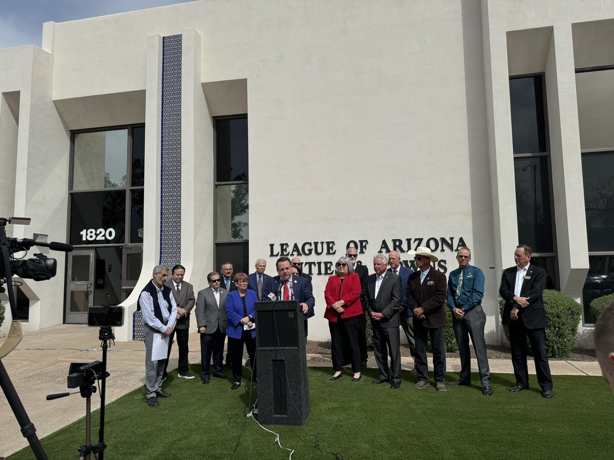 Arizona League (@azcities) on Twitter photo Happening now: AZ mayors, council members and neighborhood leaders host a press conference asking <a href="/GovernorHobbs/">Governor Katie Hobbs</a> to preserve local decision making that provide real #AZcitySolutions to address the unique housing needs of their communities and #VetoHB2570 Happening now: AZ mayors, council members and neighborhood leaders host a press conference asking <a href="/GovernorHobbs/">Governor Katie Hobbs</a> to preserve local decision making that provide real #AZcitySolutions to address the unique housing needs of their communities and #VetoHB2570