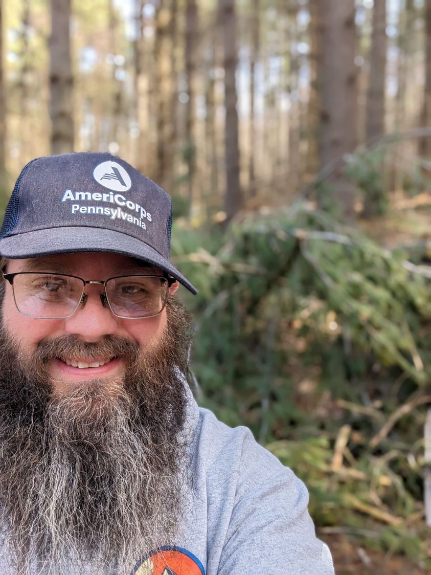 it's #dayofthea for PMSC ⭐s Zack @waterlandlife and Allison @indianaccd making the most of the sunshine to #getthingsdone on the trailways and waterways! #americorpsweek @americorps #unitedweserve #americorps30 #amerithanks