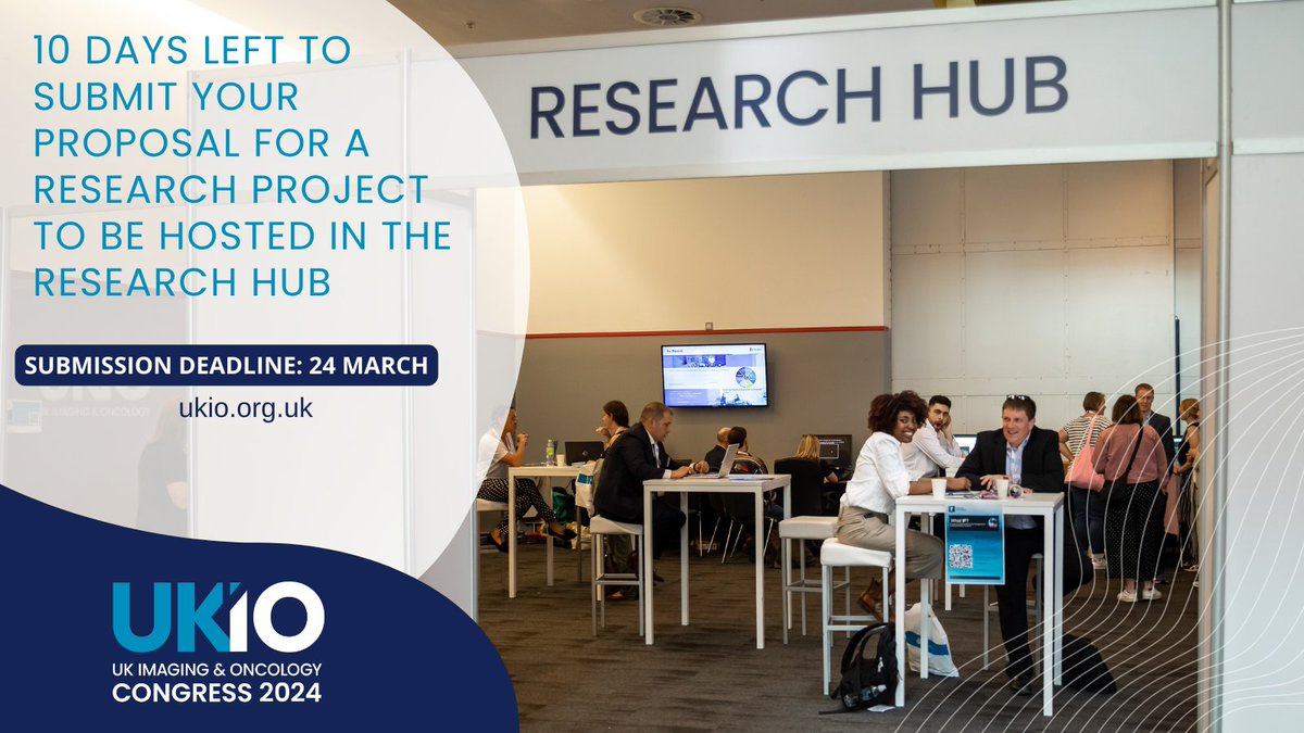 There are 10 days left to submit a proposal for the Research Hub at #UKIO2024 - a space for researchers to recruit participants from the multi-prof attendees. We invite research projects to be hosted within the hub – submit your proposal by 24 March at bit.ly/41t9vvC