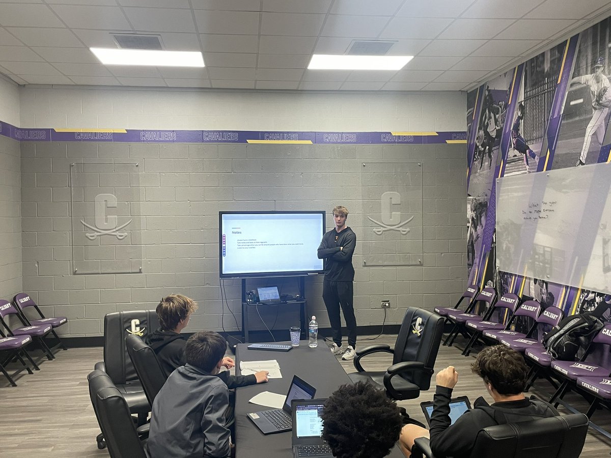 Great QB school session this morning! When we say forever a Cav and Family we mean it at the day school! Thank you @JakeMerklinger for coming to speak to our future QB’s! Powerful message about football but most importantly real life! #gocavs #cavsfamily