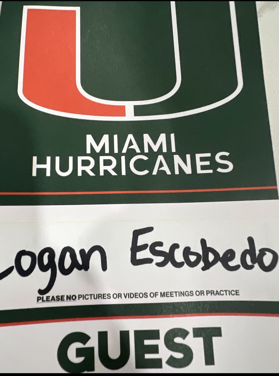 I want to thank @CanesFootball & @coach_cristobal for the great experience last week getting a chance to watch practice. Thank you, hope to be back this summer at camp. @Leoesco0321