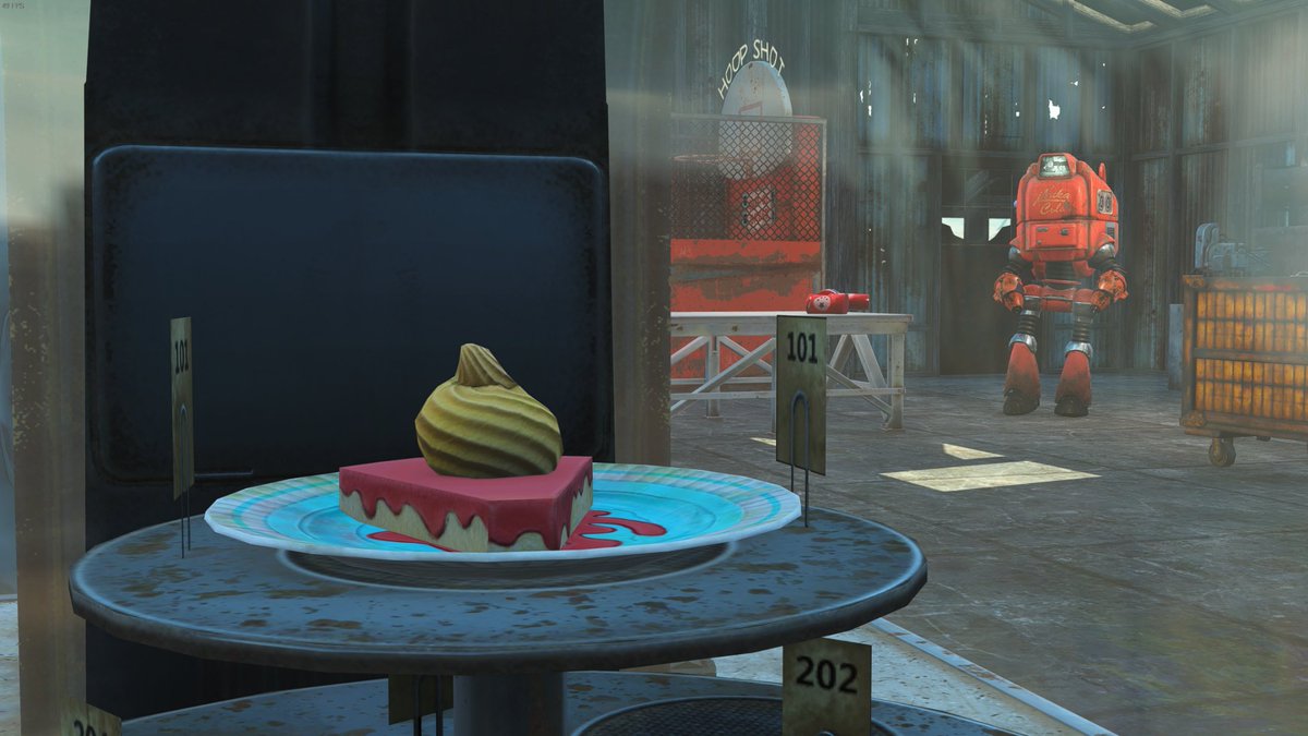 Wishing a happy #PiDay to all dwellers, knights, raiders, cultists and more!

Did you know that the Port-a-Diner in the Nuka-World Junkyard has a guaranteed chance to give you one of these tasty treats? #Fallout
