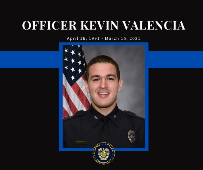 OrlandoPolice's tweet photo. Three years ago today, Officer Kevin Valencia succumbed to complications of gunshot wounds sustained from responding to a domestic disturbance on June 11th, 2018. A hero we will never forget. Officer Kevin Valencia, EOW 03/15/2021. https://t.co/73oHSClq4V