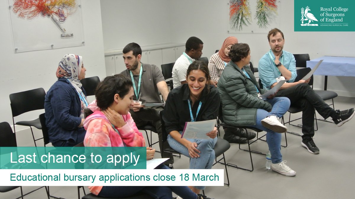 We are days away from the application deadline for our educational bursaries. 📣 Now is the time to advance your career with a £1,000 bursary to spend on one of our courses. Apply by 18 March to take advantage of this member benefit: ow.ly/V5Mn50QT25k #MedTwitter #MedEd