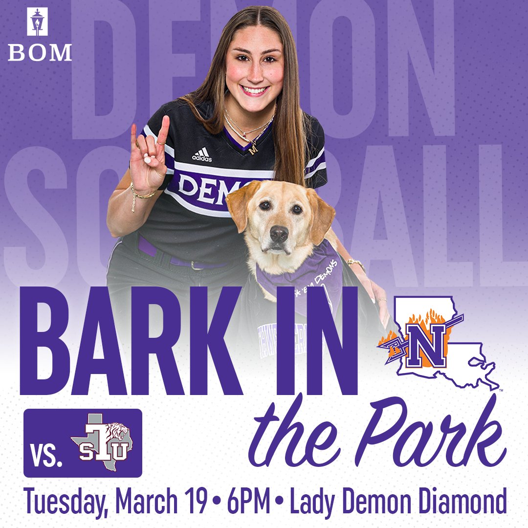 NSU Demons Softball (@nsudemonssb) on Twitter photo Bring your pup and join us on Tuesday, March 19 for Bark in the Park at the Lady Demon Diamond!๐ถ๐ฅ
#ForkEm Bring your pup and join us on Tuesday, March 19 for Bark in the Park at the Lady Demon Diamond!๐ถ๐ฅ
#ForkEm