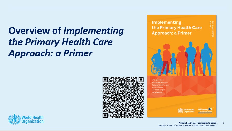 We presented and discussed 'Implementing the Primary Health Care approach: a Primer' in the Member States information session. Thanks to those who attended & reflected on their PHC journey. The slides presented are in the link 👇dated 7 March 2024: apps.who.int/gb/MSPI/ 1/2