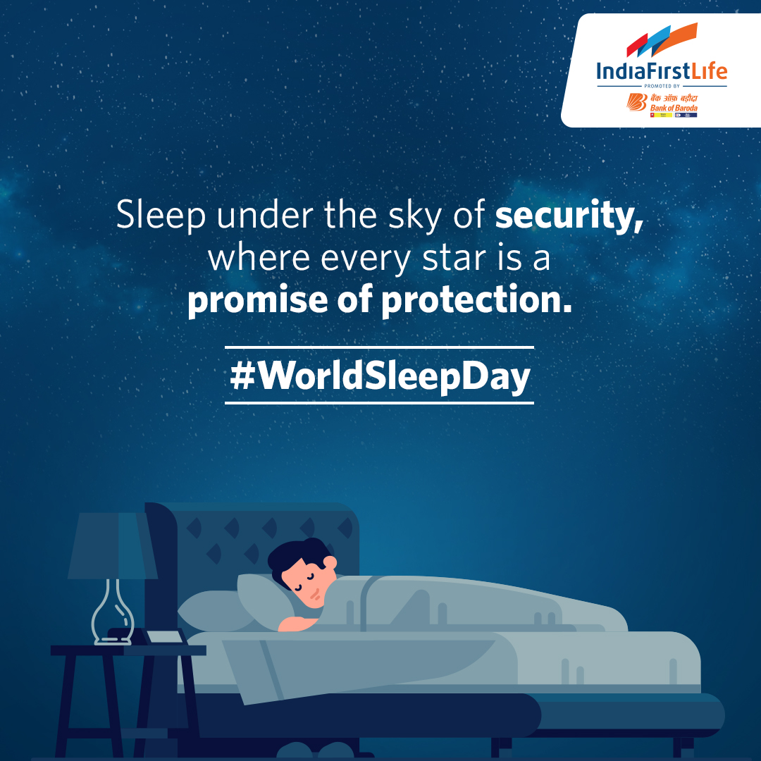 IndiaFirst_Life's tweet photo. Drift into dreamland, wrapped in the comfort of security. With IndiaFirst Life, rest easy knowing your future shines bright. 

#IndiaFirstLife #WorldSleepDay #SecureSleep #PeacefulNights #LifeInsurance #ChilledLife #YehTohCertainHai https://t.co/gJ5ozCuOrn