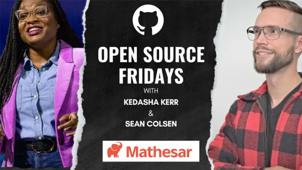 Maintainer Sean Colsen will be on @GitHub's #OpenSourceFriday stream with @itsthatladydev tomorrow (Friday, Mar 15) to talk about Mathesar!  

You can watch it live at 5 PM UTC / 1 PM EDT here: meetup.com/github/events/…