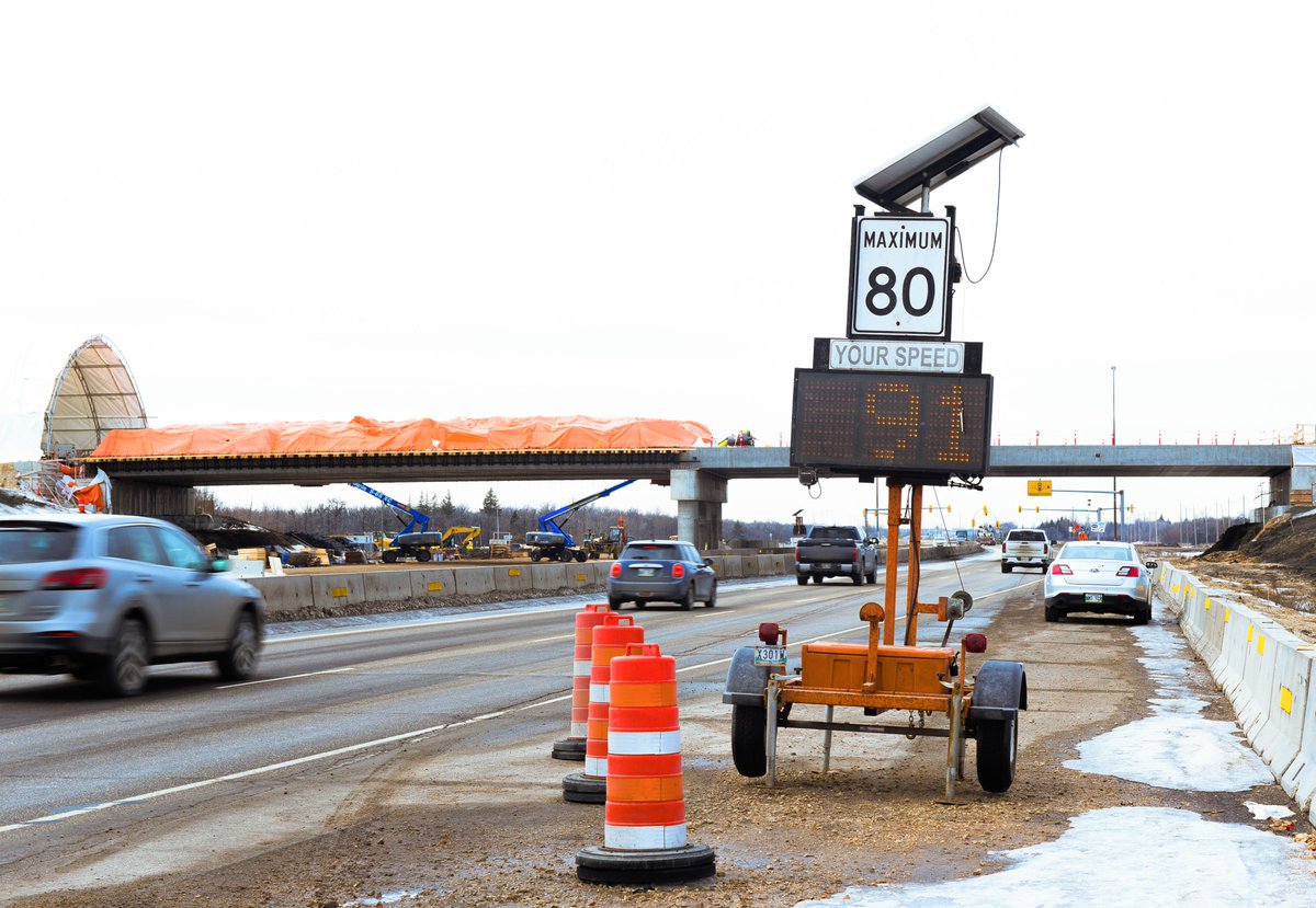 Spring is fast approaching and brings with it road construction season. One major project underway is the construction of the St.Mary’s and South Perimeter overpass.

Motorists … #JustSlowDown.

#WPStraffic 
1/2