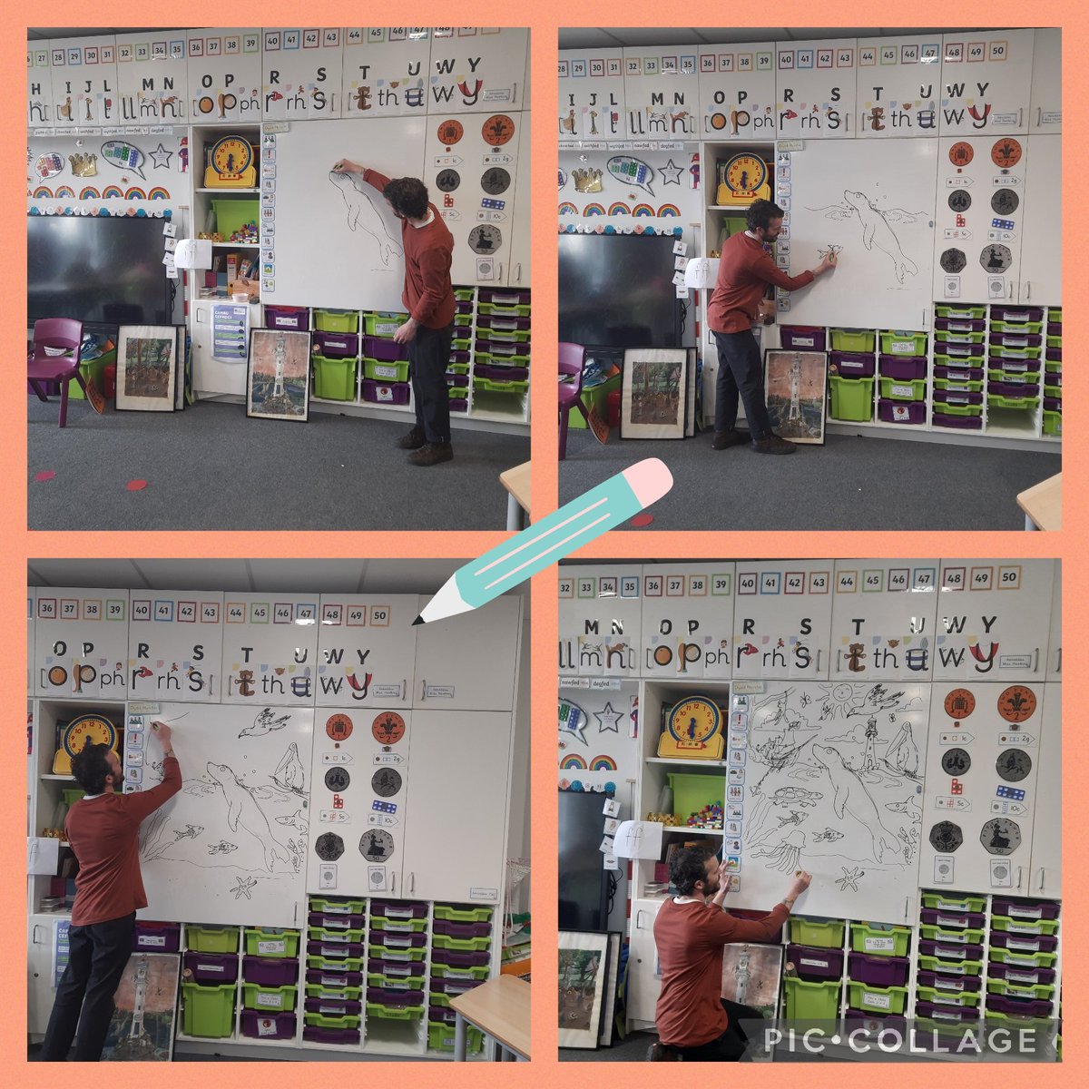 YsgolHamadryad's tweet photo. There are some fantastic artists among us in Dosbarth #Ceiriosen1! A huge thank you to @JSkivens for a great workshop! The children enjoyed learning about some drawing techniques and they even gave them a go themselves! https://t.co/8KyDECUncU