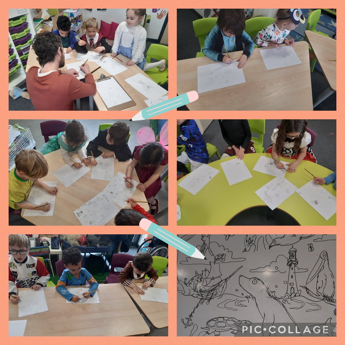 YsgolHamadryad's tweet photo. There are some fantastic artists among us in Dosbarth #Ceiriosen1! A huge thank you to @JSkivens for a great workshop! The children enjoyed learning about some drawing techniques and they even gave them a go themselves! https://t.co/8KyDECUncU