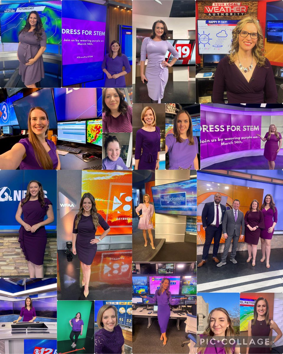 VAlonsoWeather's tweet photo. Itโs always an honor to get together with my fellow #weathersisters and #femalebroadcastmeteorologists for the annual #PiDay #DressForSTEM event. ๐ We are wearing purple to help encourage more women to enter into #STEM fields. #girlpower #DressForSTEM2024 #stemisfun https://t.co/wBc9dLTyhG
