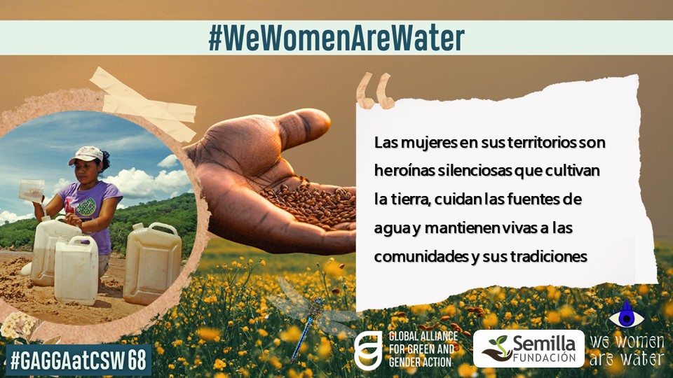 En la Fundación Socioambiental Semilla promovemos el financiamiento climático con justicia de género. #WeWomenAreWater #GAGGAatCSW68 #CSW68 #CSW2024 #CSW #LasMujeresSomosAgua
