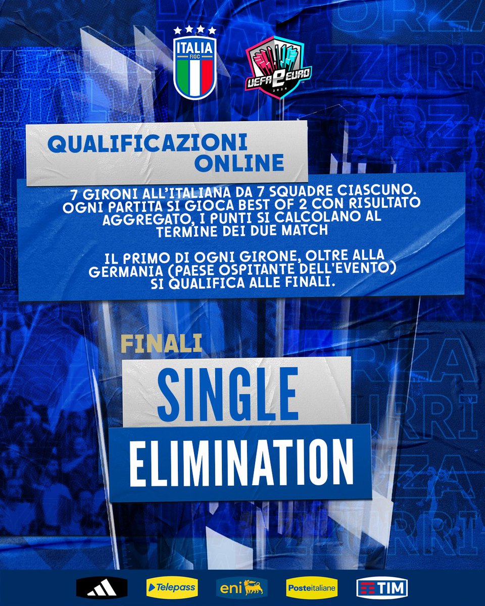 ➡️ Scopri il format delle prossime fasi di #eEURO24 Sabato 16 e domenica 17 marzo online qualifiers, con @obrun2002 pronto a esordire in questa nuova competizione 💙🇮🇹 Segui tutti i match, live sul canale YouTube ufficiale. Link in bio 👆 #Azzurri #eNazionale