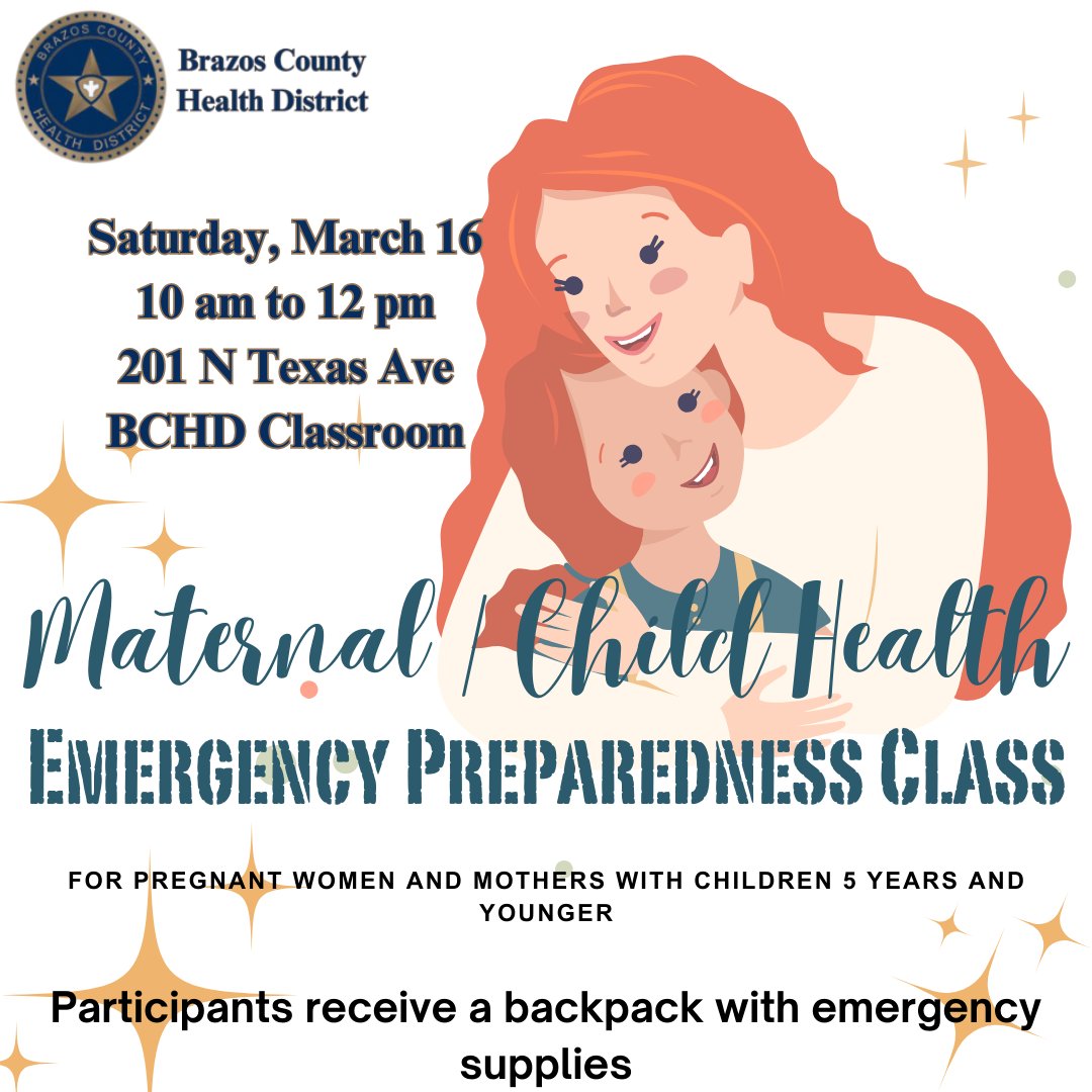 TODAY!  You do not need to register in advance, so you can still attend the class!  Fathers are welcome, too!  Today at 201 N Texas Ave from 10 am to 12 pm.
If you cannot make this one, no worries!  There will be another class next month on Saturday, April 20.