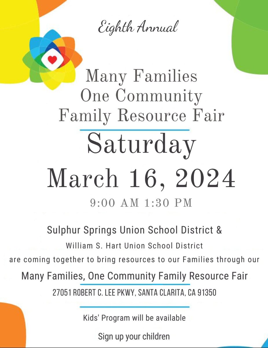 @cssdla will be @ the Many Families, One Community Family Resource Fair in Santa Clarita on Sat., March 16. There will be presentations & information booths to further support & strengthen families. You can also speak to a #childsupport specialist there. #manyfamiliesonecommunity