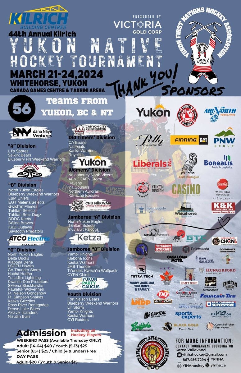 One more week til the puck drops at the 44th Annual Kilrich Yukon Native Hockey Tournament ✊🏾